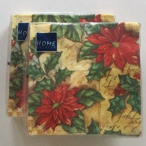 Poinsettia Holiday Lunch Napkin Decor
